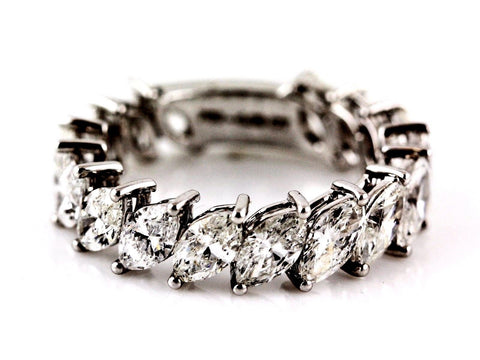 4.08ct Floating Marquise Diamonds 18K White Gold Eternity Band Ring