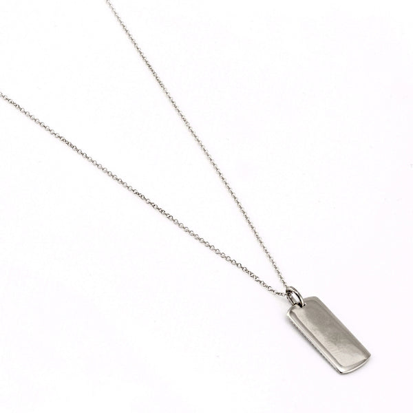 0.50ct Micro Pavé Diamonds in 14K Gold 22mm DogTag Pendant Necklace