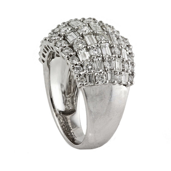 3.30tcw Baguette & Round Diamonds in 14K White Gold Anniversary Band Ring