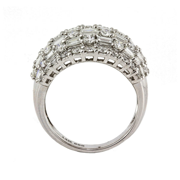 3.30tcw Baguette & Round Diamonds in 14K White Gold Anniversary Band Ring